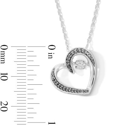 Unstoppable Love™ 0.10 CT. T.W. Black and White Diamond Tilted Heart Pendant in Sterling Silver
