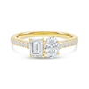 Thumbnail Image 4 of 1.25 CT. T.W. Oval and Emerald-Cut Certified Lab-Grown Diamond Engagement Ring in 14K Gold (F/VS2)