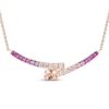 Thumbnail Image 1 of Le Vian® Good Karma Strawberry Ombré® and Peach Morganite™ Bypass Bar Necklace in 14K Strawberry Gold® - 19"