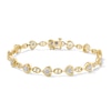 Thumbnail Image 1 of 0.50 CT. T.W. Certified Lab-Grown Diamond Heart Link Bracelet in Sterling Silver with 24K Gold Plate (I/I1) - 7.25”