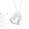Thumbnail Image 3 of 1.00 CT. T.W. Diamond Tilted Double Heart Pendant in Sterling Silver