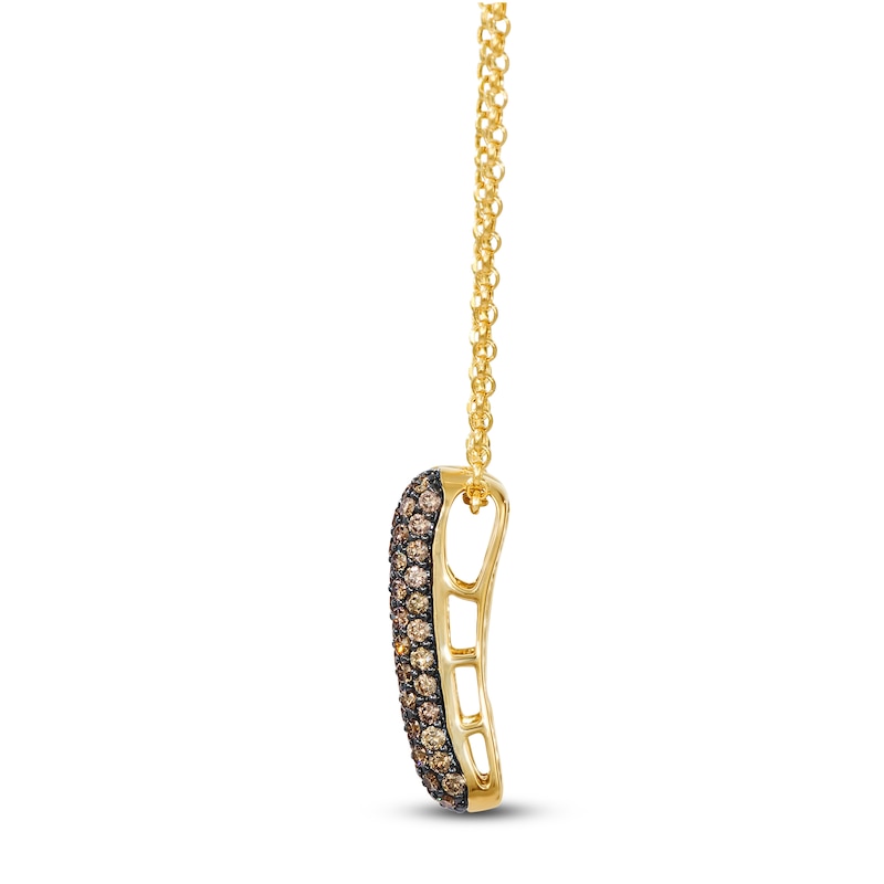 Main Image 2 of Le Vian® 0.58 CT. T.W. Chocolate Diamond® Rimmed Pendant in 14K Honey Gold™ - 19”