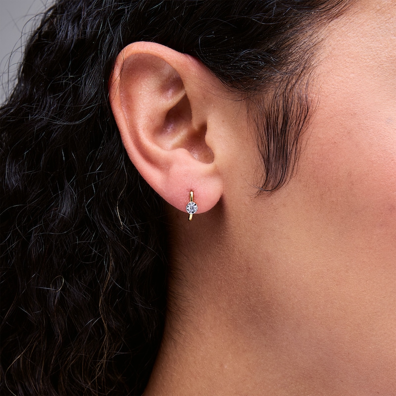 Main Image 3 of 0.19 CT. T.W. Diamond Miracle Solitaire Three Pair Earrings Set in Sterling Silver and 14K Gold Plate