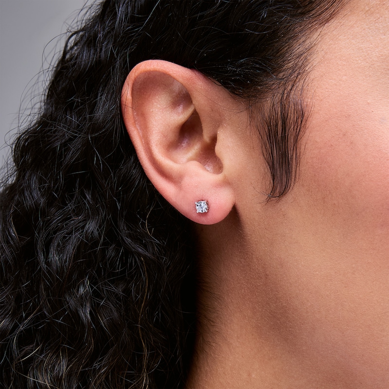 Main Image 4 of 0.19 CT. T.W. Diamond Miracle Solitaire Three Pair Earrings Set in Sterling Silver and 14K Gold Plate