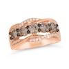 Thumbnail Image 1 of Le Vian® 1.69 CT. T.W. Chocolate Diamond® and Nude Diamond™ Twist Edge Ring in 14K Strawberry Gold® - Size 7