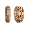 Thumbnail Image 1 of Le Vian® 0.95 CT. T.W. Chocolate Ombré® Domed Hoop Earrings in 14K Strawberry Gold®