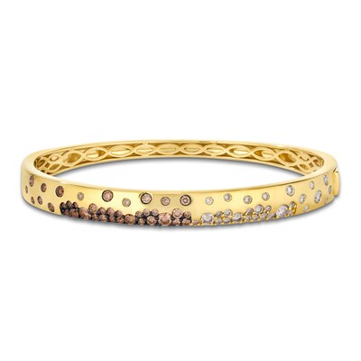 Le Vian® 1.80 CT. T.W. Chocolate Ombré® Diamond Scatter Bangle in 14K Honey Gold™ - 6.75"