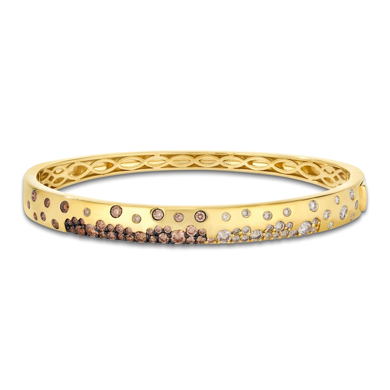Main Image 1 of Le Vian® 1.80 CT. T.W. Chocolate Ombré® Diamond Scatter Bangle in 14K Honey Gold™ - 6.75"