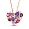 Thumbnail Image 1 of Le Vian® Rhodolite Garnet, Tourmaline, Amethyst and 0.29 CT. T.W. Diamond Heart Pendant in 14K Strawberry Gold® - 19"