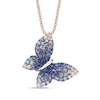 Thumbnail Image 1 of Le Vian® Denim Ombré® and Whiter Sapphire Tilted Butterfly Pendant in 14K Strawberry Gold®