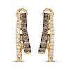 Thumbnail Image 2 of Le Vian® 0.45 CT. T.W. Chocolate Diamond® and Nude Diamond™ Split Hoop Earrings in 14K Honey Gold™