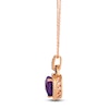 Le Vian® Heart-Shaped Grape Amethyst™ and 0.29 CT. T.W. Diamond Frame Pendant in 14K Strawberry Gold®