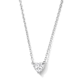 0.50 CT. Heart-Shaped Certified Lab-Grown Diamond Solitaire Necklace in Sterling Silver (F/SI2) - 18.27”