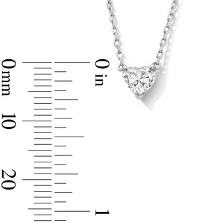 0.50 CT. Heart-Shaped Certified Lab-Created Diamond Solitaire Necklace in Sterling Silver (F/SI2) - 18.27”