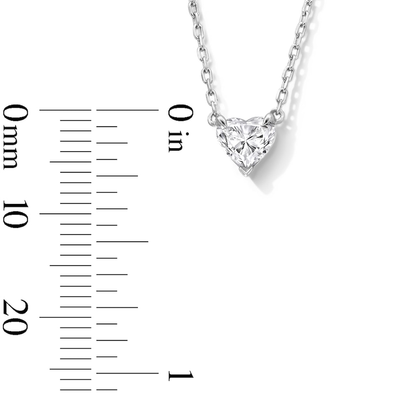 Main Image 3 of 0.50 CT. Heart-Shaped Certified Lab-Grown Diamond Solitaire Necklace in Sterling Silver (F/SI2) - 18.27”