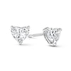 Thumbnail Image 1 of 1.00 CT. T.W. Heart-Shaped Certified Lab-Grown Diamond Solitaire Stud Earrings in Sterling Silver (F/SI2)
