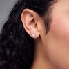 Thumbnail Image 2 of 1.00 CT. T.W. Heart-Shaped Certified Lab-Grown Diamond Solitaire Stud Earrings in Sterling Silver (F/SI2)