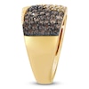 Thumbnail Image 3 of Le Vian® 0.95 CT. T.W. Chocolate Ombré® Diamond Textured Ring in 14K Honey Gold™ - Size 7