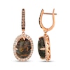 Thumbnail Image 2 of Le Vian® Oval Green Chalcedony and 0.95 CT. T.W. Diamond Frame Drop Earrings in 14K Strawberry Gold®