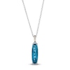Thumbnail Image 1 of Le Vian® Barrel-Shaped Deep Sea Blue Topaz™ and 0.04 CT. T.W. Nude Diamond™ Pendant in 14K Vanilla Gold® - 19”