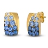Thumbnail Image 2 of Le Vian® Denim Ombré® and White Sapphire Rectangle Stud Earrings in 14K Honey Gold™