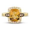 Thumbnail Image 4 of Le Vian® Cushion-Cut Cinnamon Citrine® and 0.37 CT. T.W. Diamond Frame Ring in 14K Honey Gold™ - Size 7