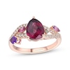 Thumbnail Image 1 of Le Vian® Rhodolite Garnet, Amethyst and 0.23 CT. T.W. Diamond Split Shank Ring in 14K Strawberry Gold®