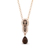 Thumbnail Image 1 of Le Vian® Pear-Shaped Chocolate Quartz® and 0.29 CT. T.W. Diamond Drop Pendant in 14K Strawberry Gold® - 19”