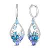 Thumbnail Image 2 of Le Vian® Blue Topaz, Tanzanite, Blue Zircon and 0.37 CT. T.W. Nude Diamond™ Hoop Drop Earrings in 14K Vanilla Gold®