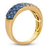 Thumbnail Image 2 of Le Vian® Denim Ombré® and White Sapphire Band in 14K Honey Gold™ - Size 7