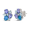 Thumbnail Image 2 of Le Vian® Deep Sea Blue Topaz™, Blueberry Tanzanite® and Sea Blue Aquamarine® Stud Earrings in 14K Vanilla Gold®
