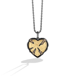 Limor 0.085 CT. T.W. Diamond Abstract Heart Pendant in Sterling Silver with 24K Gold and Black Rhodium Plate - 26”