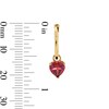 Thumbnail Image 3 of 6.0mm Heart-Shaped Garnet Hoop Drop Earrings in 10K Gold