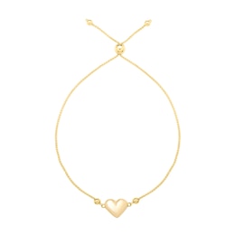Puff Heart Bolo Bracelet in 14K Gold - 9.0"