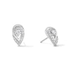 Thumbnail Image 1 of 0.50 CT. T.W. Certified Lab-Grown Diamond Crossover Teardrop Stud Earrings in Sterling Silver (I/I1)
