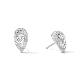 0.50 CT. T.W. Certified Lab-Grown Diamond Crossover Teardrop Stud Earrings in Sterling Silver (I/I1)