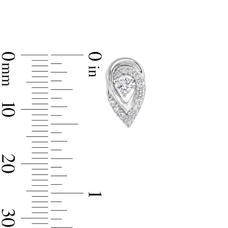 Main Image 3 of 0.50 CT. T.W. Certified Lab-Grown Diamond Crossover Teardrop Stud Earrings in Sterling Silver (I/I1)
