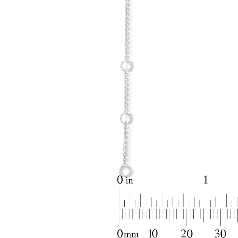 Main Image 3 of 0.25 CT. T.W. Certified Lab-Grown Diamond Double Heart Station Bracelet in Sterling Silver (I/I1) - 7.25”