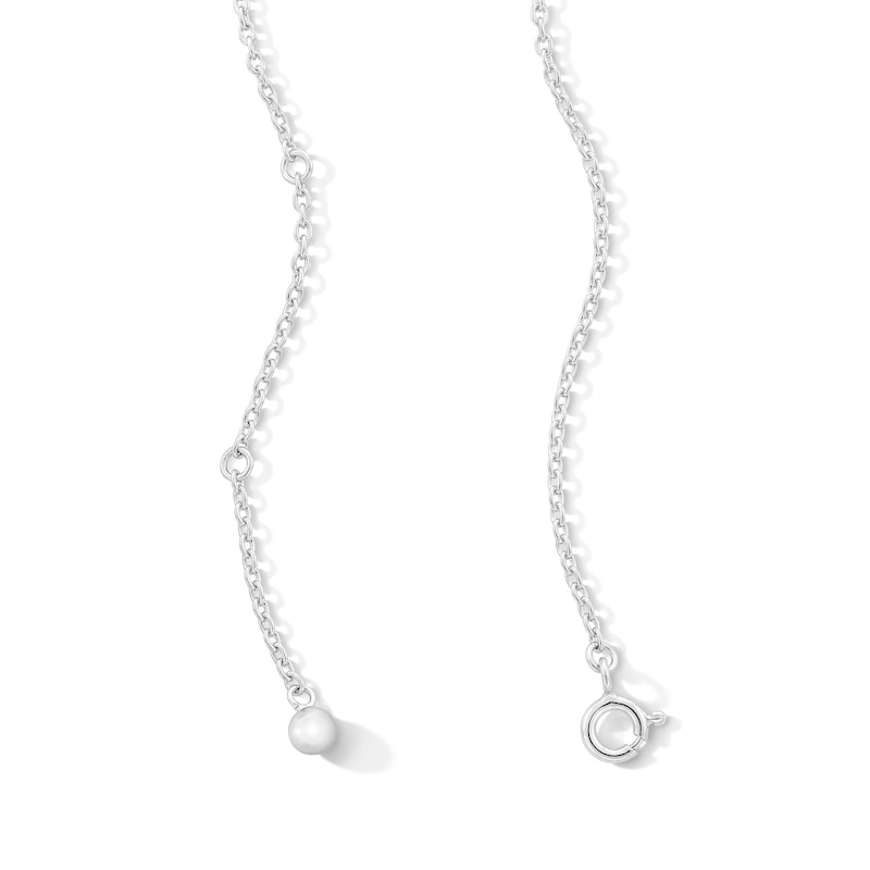 Main Image 3 of 0.085 CT. T.W. Diamond Layered Double Heart Necklace in Sterling Silver and 18K Rose Gold Plate - 19”