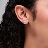 Thumbnail Image 2 of 0.50 CT. T.W. Certified Lab-Created Diamond Oval Knot Stud Earrings in Sterling Silver (I/I1)