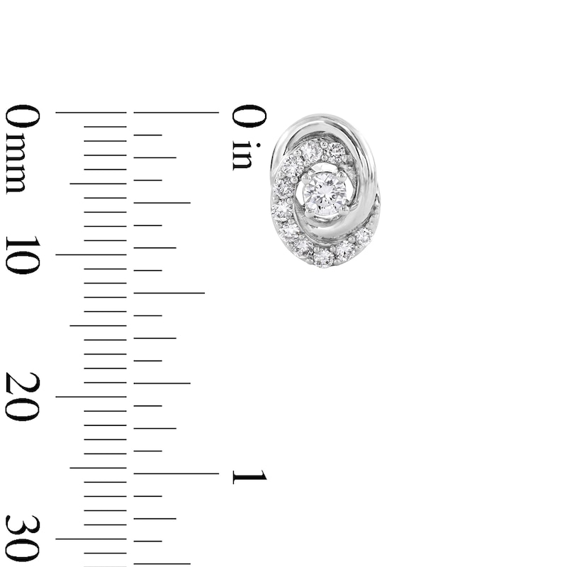 Main Image 3 of 0.50 CT. T.W. Certified Lab-Created Diamond Oval Knot Stud Earrings in Sterling Silver (I/I1)