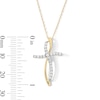 Thumbnail Image 3 of 0.23 CT. T.W. Diamond Loop Cross Pendant in 10K Gold