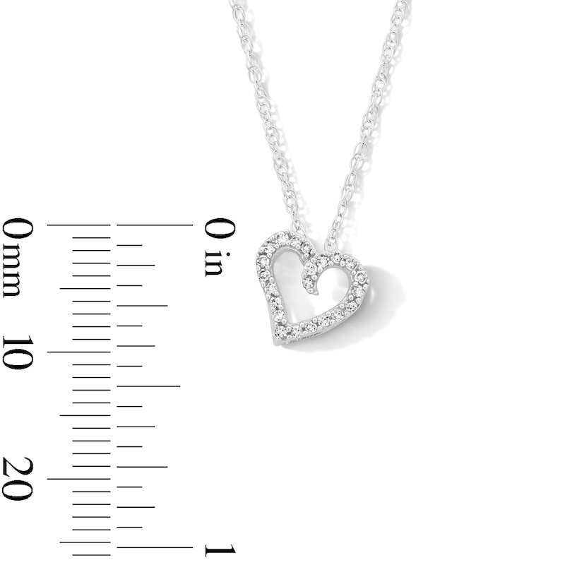 Main Image 3 of 0.085 CT. T.W. Diamond Abstract Heart Pendant in 10K White Gold