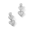 Thumbnail Image 1 of 0.20 CT. T.W. Certified Lab-Created Multi-Diamond Double Heart Drop Earrings in Sterling Silver (I/I1)