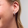 Thumbnail Image 2 of 0.20 CT. T.W. Certified Lab-Created Multi-Diamond Double Heart Drop Earrings in Sterling Silver (I/I1)