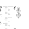 Thumbnail Image 3 of 0.20 CT. T.W. Certified Lab-Created Multi-Diamond Double Heart Drop Earrings in Sterling Silver (I/I1)