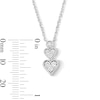 Thumbnail Image 3 of 0.20 CT. T.W. Certified Lab-Created Multi-Diamond Double Heart Drop Necklace in Sterling Silver (I/I1)