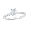 Thumbnail Image 1 of 1.00 CT. T.W. Radiant-Cut Canadian Certified Centre Diamond Engagement Ring in 18K White Gold (I/SI2)