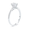 Thumbnail Image 2 of 1.00 CT. T.W. Radiant-Cut Canadian Certified Centre Diamond Engagement Ring in 18K White Gold (I/SI2)