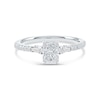Thumbnail Image 3 of 1.00 CT. T.W. Radiant-Cut Canadian Certified Centre Diamond Engagement Ring in 18K White Gold (I/SI2)